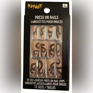 Spirit Tan and Black Snake Pattern Press-on Nails